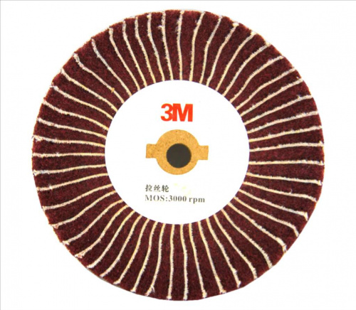 Щетка сатино-лепестковая бордовая MOS:3000rpm (d-120х35х25) фото 3 Щетка сатино-лепестковая бордовая MOS:3000rpm (d-120х35х25) фото 3