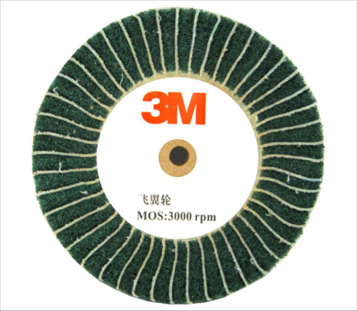 Щетка сатино-лепестковая зеленая MOS:3000rpm  (d-120X35X25)